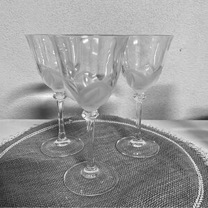 Vintage JG Durand Cristal “Florence” goblet 3pcs